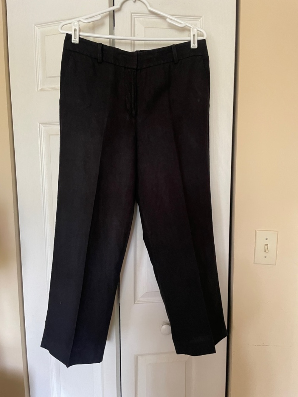Talbots Black Cropped Linen Pants
